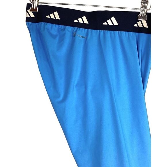 adidas Leggings Women 1X Blue/Black TF TechFIT 7/8 Tight Gym Running NEW - Picture 4 of 7